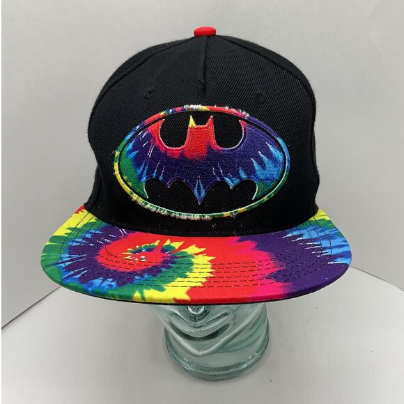 Batman DC Comics Embroidered Tie Dye Baseball Hat Snapback - Picture 2 of 12